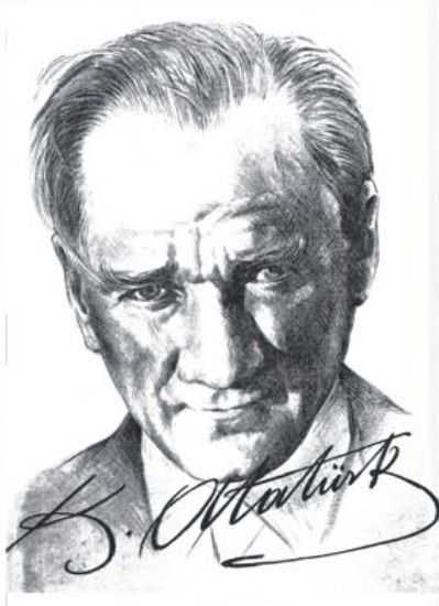 Mustafa Kemal Atatürk'ün İmzalı Kara Kalem Posteri