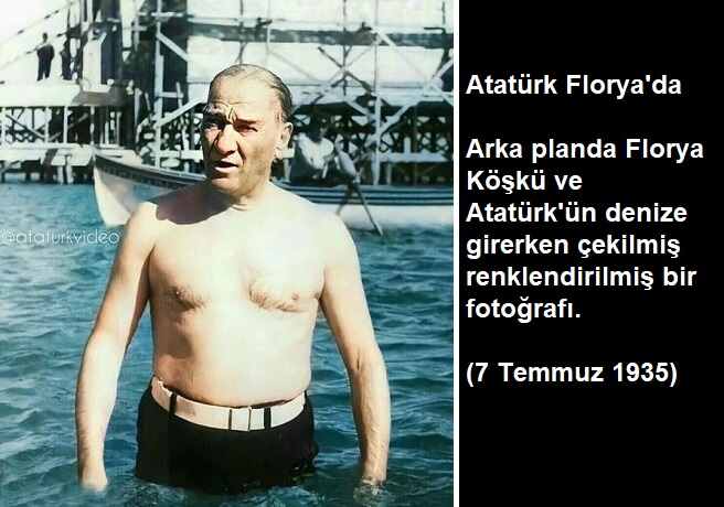 Atatürk Florya'da Denizde